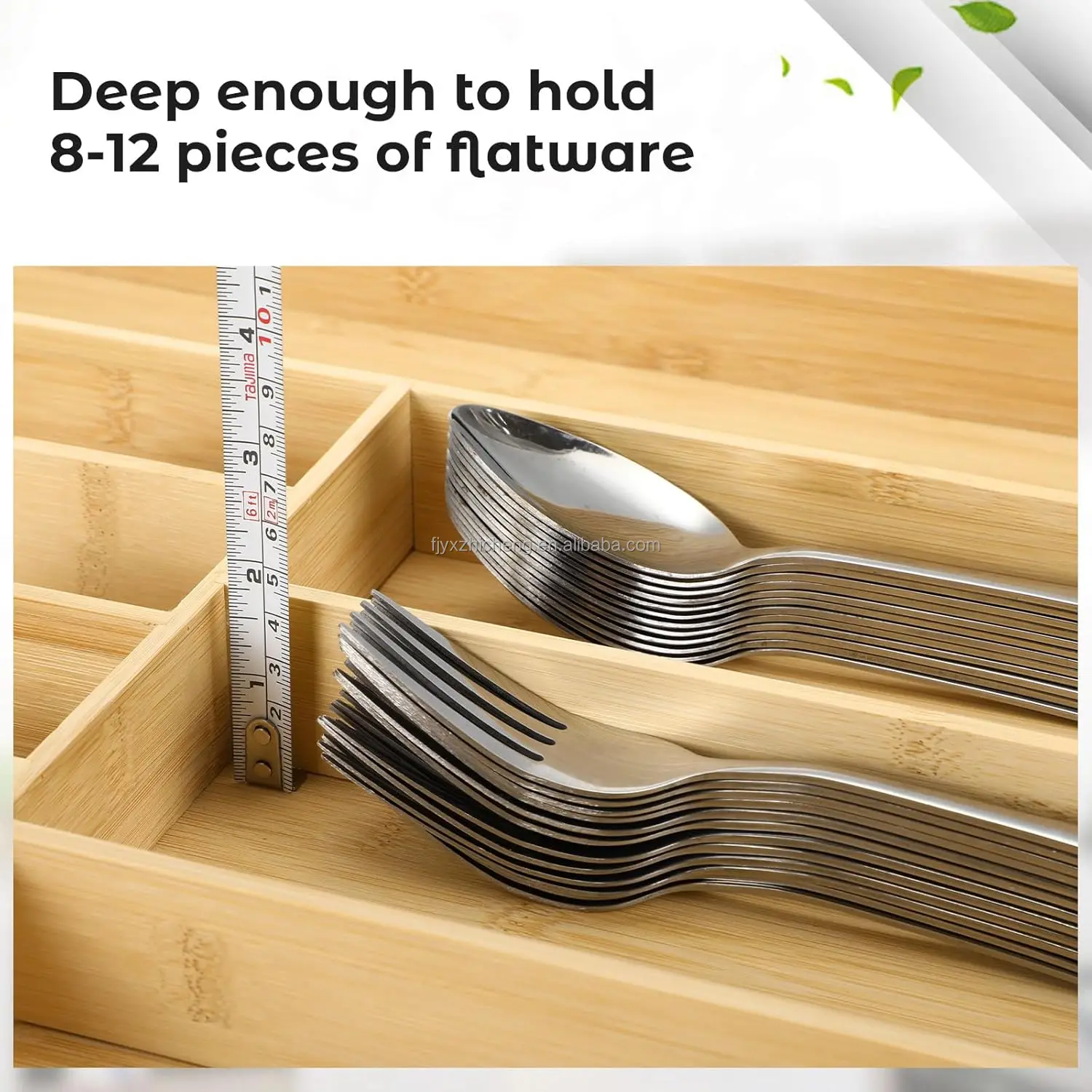 product expandable 167 30 bamboo wood flatware tray large kitchen drawer organizer for cutlery utensils scissors silverware-2