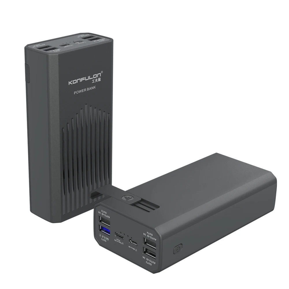 
Портативное зарядное устройство Konfulon для мобильных устройств QC 3,0 PD со светодиодным дисплеем, 40000 мАч, портативный аккумулятор для смартфонов 