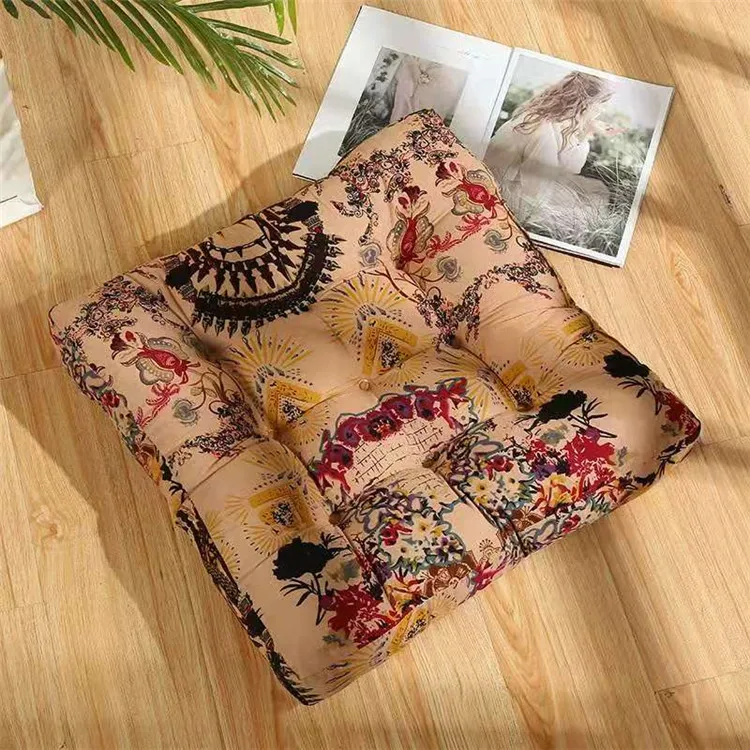 55cm Square Seat Cushion Floor Sofa Tatami Cushion Floral Print