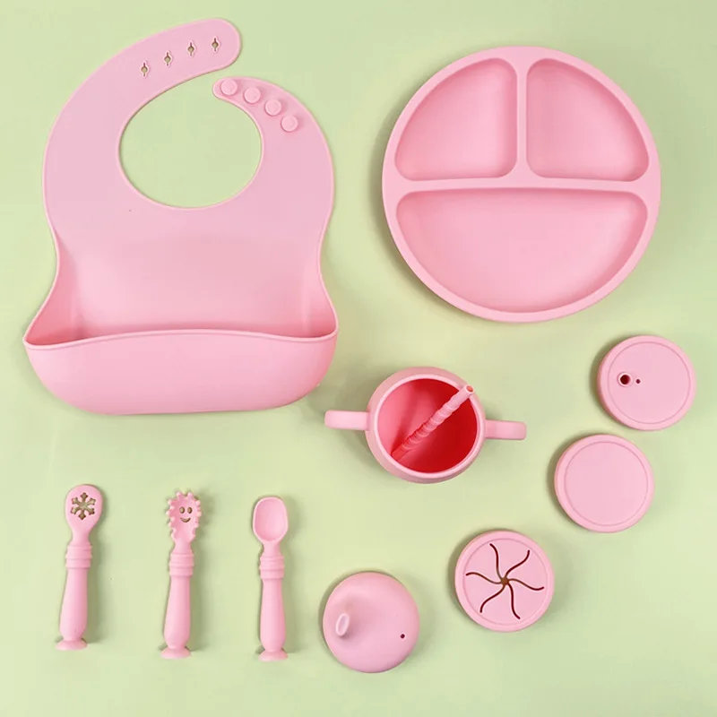 Custom Gift Box Set Newborn Tableware Silicon Food Grade Suction Plate