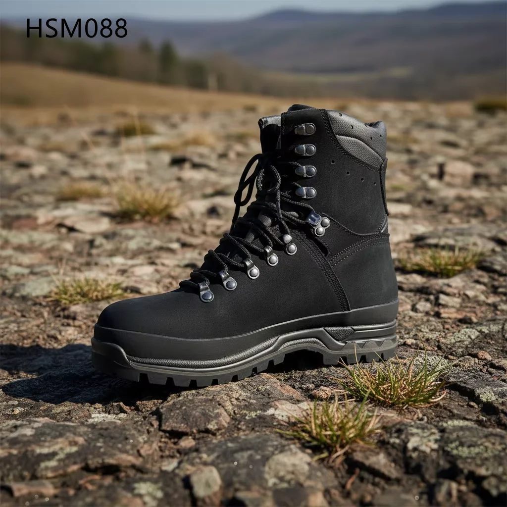 HY Russia Market Popular Hua Singh Insulated Sheep Nubuck Leather Tactical Combat Boots Anti-Kick Protection Zip Lace-Up Closure