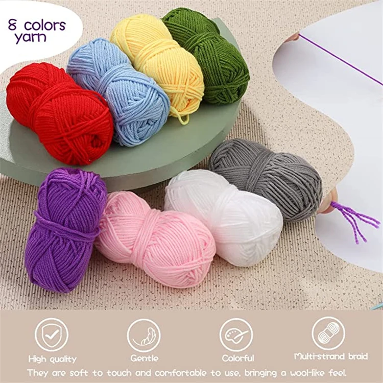 Crochet Hook Set With Crochet Yarn And Crochet Kit Craft Accessories ...