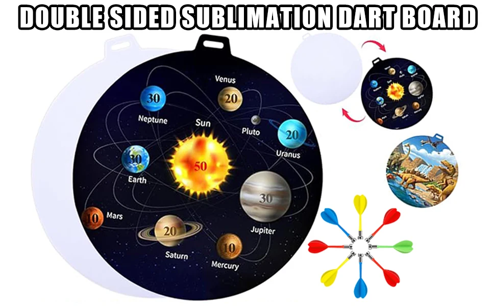 Double Sided Sublimation Dart Board Magnetic Dart Board Without Darts,Indoor/Outdoor Sport Fun Party Play Game Toys