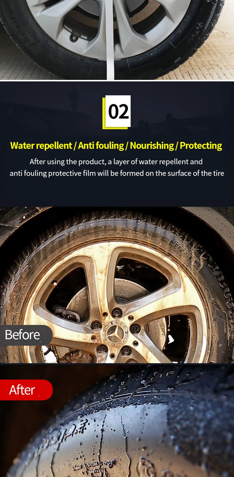 High Concentration Wholesale Tire Shine Spray Car Cleaner High Gloss