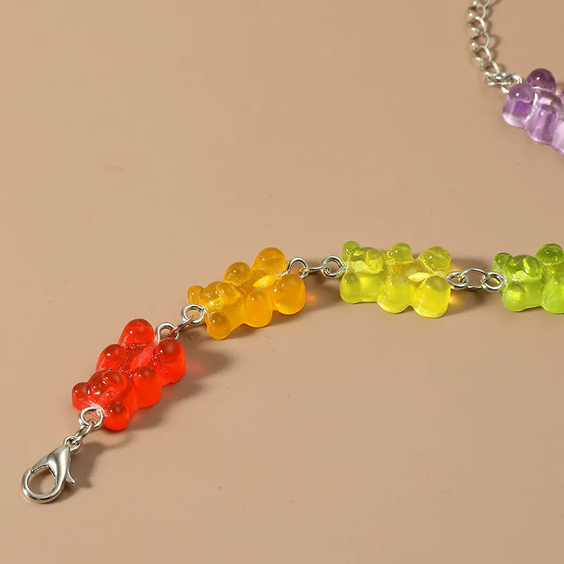 INS Style Korean Version Simple Emo Accessories Bracelet Pour Femme Fun Candy Rainbow Bracelet for Women