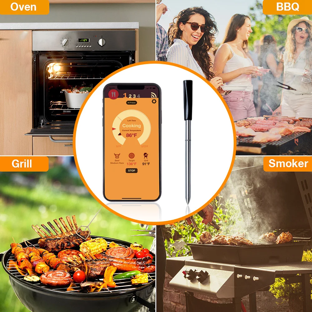 Dropship 1pc Kitchen Meat Thermometer With Probe, Digital LCD
