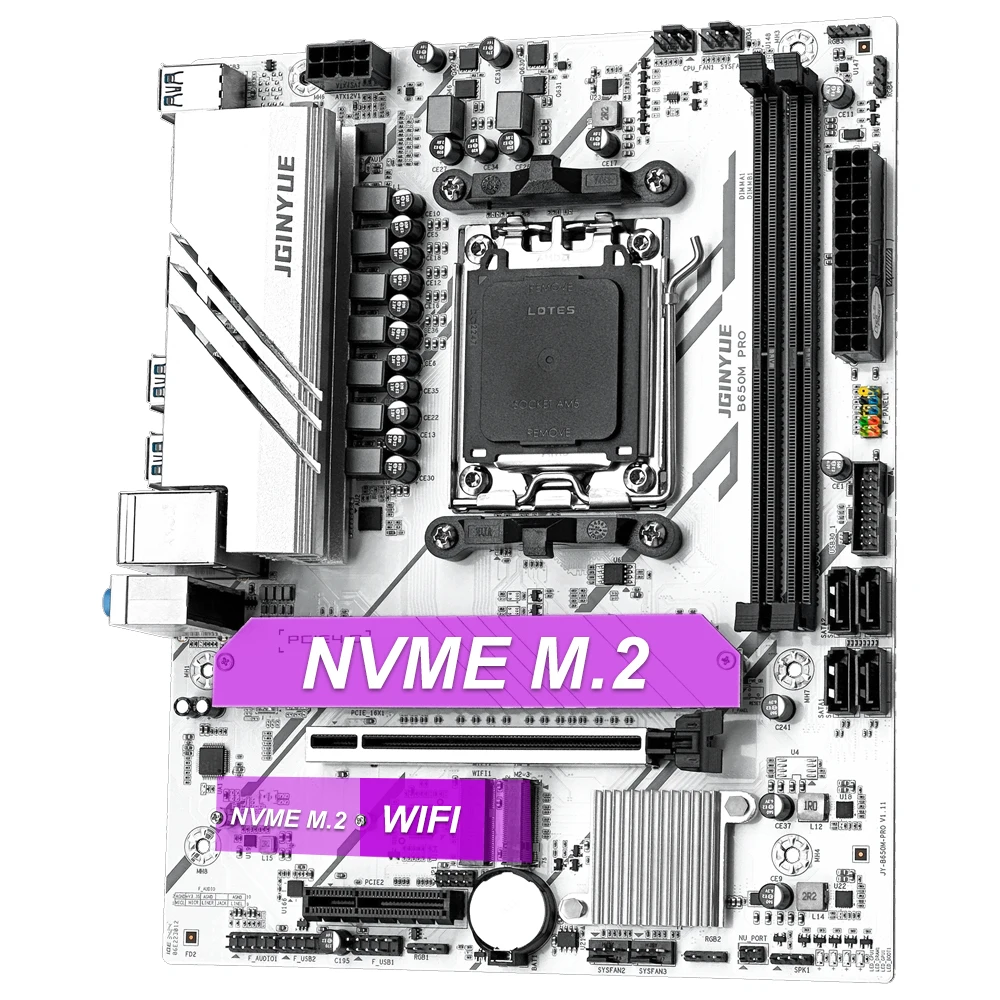 JGINYUE Micro ATX B650M PRO AM5 Motherboard for AMD Ryzen 7000
