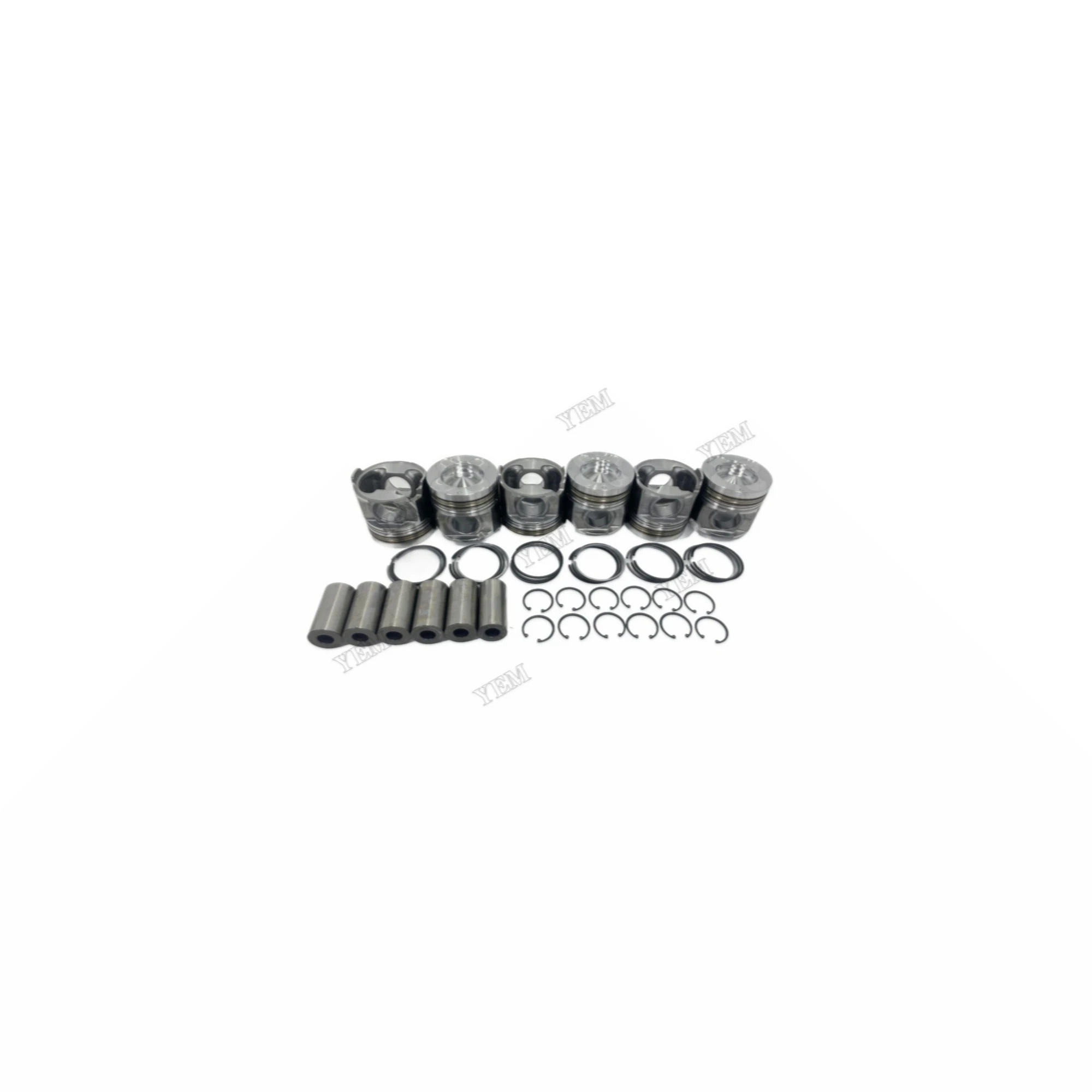 Pistons Set and Piston Rings Compatible for Isuzu 6WG1 Genuine Engine Parts