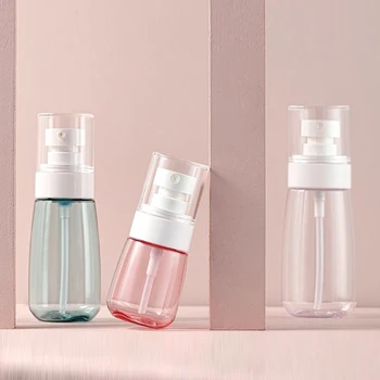 China Supplier 30 ml 100 ml Pink Transparent Spray Bottle 60 ml Cosmetics Lotion Cream Pump Bottles Sets for Skincare Packaging