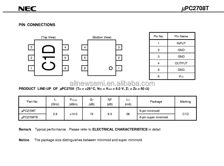 You can contact me for the best price UPC2708T RF/Microwave Amplifiers Wide Band Low Power Amplifier  6 PIN Hot sale Original