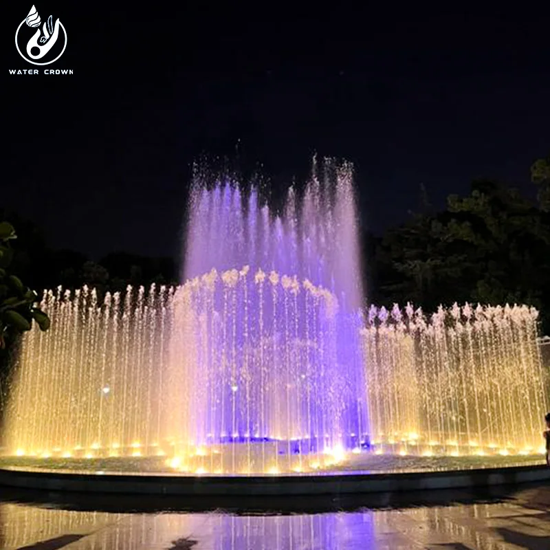 Water Crown é uma fonte de jardim durável e popular em aço inoxidável 304, adequada para apartamentos e parques de diversões.