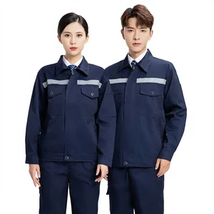 Spring Autumn Polyester Hi Visibility Workwear Reflective Strip Wear-resistant Dirty-resistant Workshop Auto Repair Factory Site