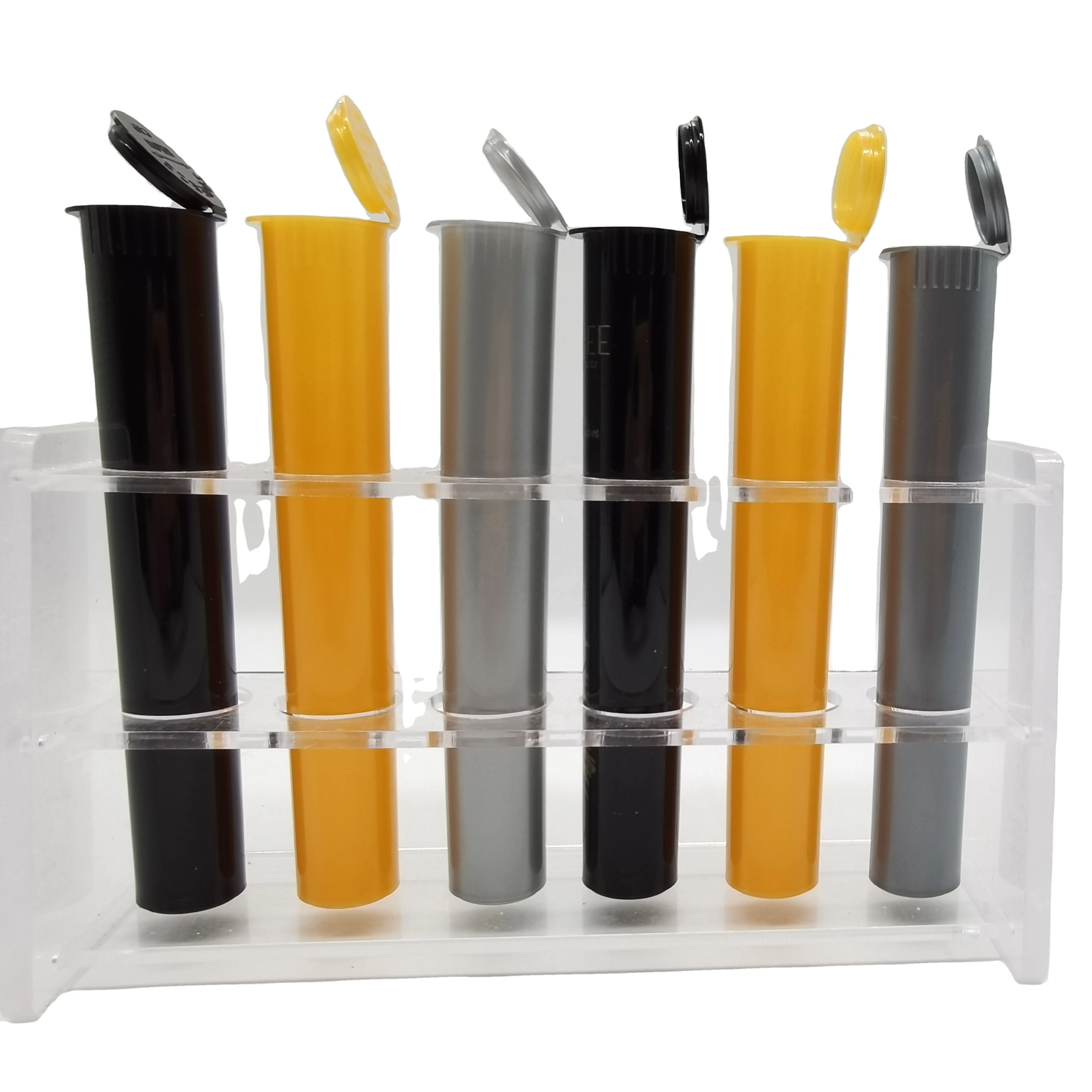 Pop Tube Storage Child Resistant Plastic Pop Top Tube Package Container Tubes 19mm Dia X ...