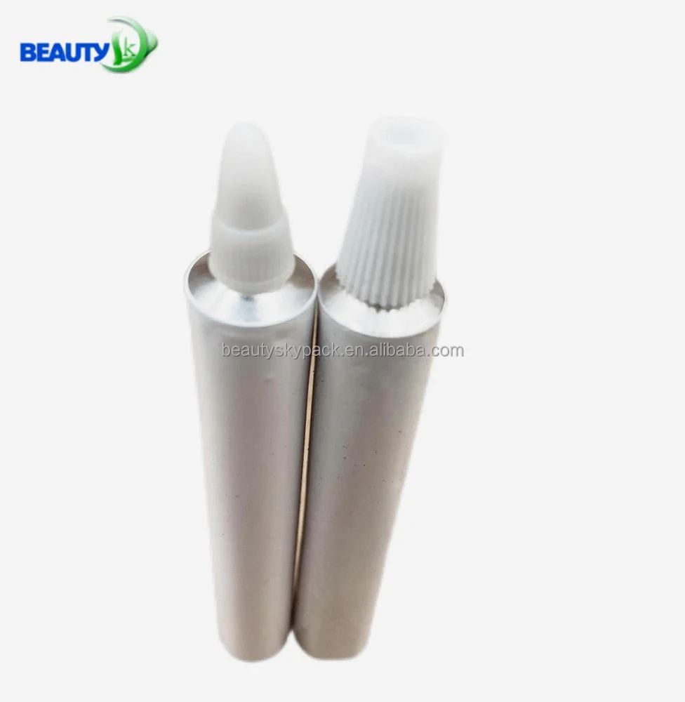 Stock 5ml  High Quality White Plain Eye Ointment Pharmaceutical  Long Nozzle Aluminium Collapsible Tube