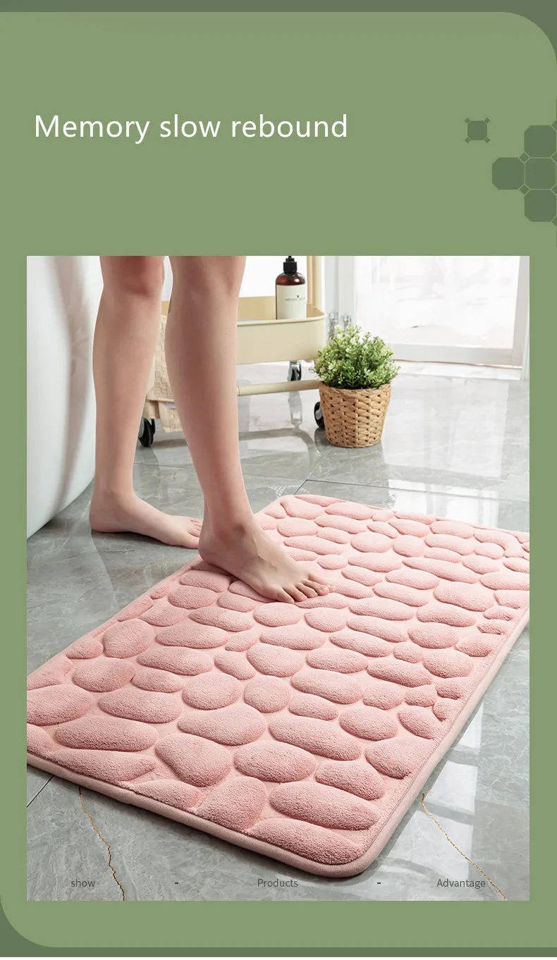 40*60cm Wholesales High Quality Bath Mat Non-Slip Bath Rugs Made Of 100% Polyester Bath Rug Stone supplier