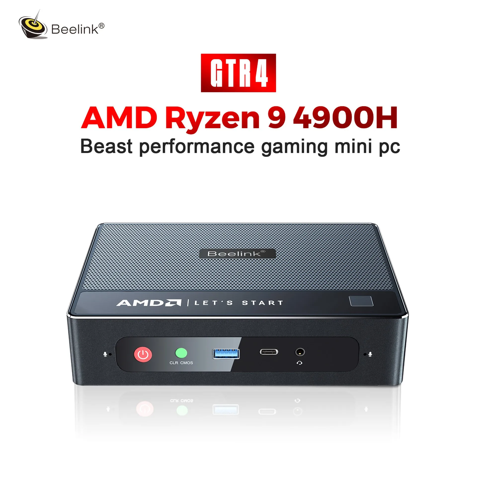 Beelink GTR4 R9 4900H Wifi 6E AMD Win 11 Pro Mini PC DDR4