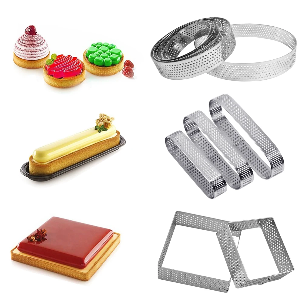 Bakest Hot Sale 304 Stainless Steel Perforated Tart Mold Ring Pastry