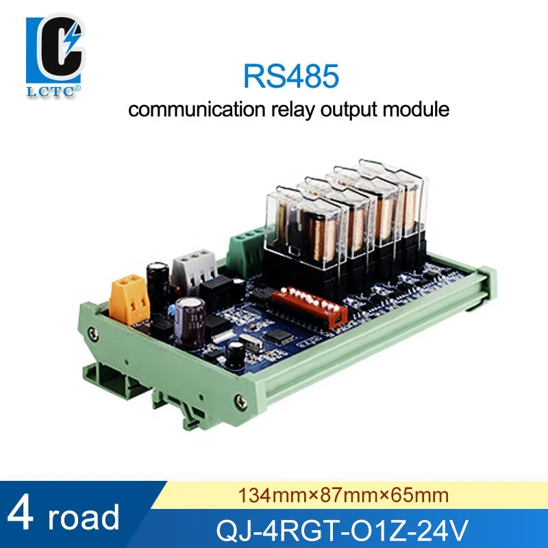 4-Channel RS485 Communication Relay Module Modbus Protocol High Power Contact Load Address Switch Remote Output Sealed