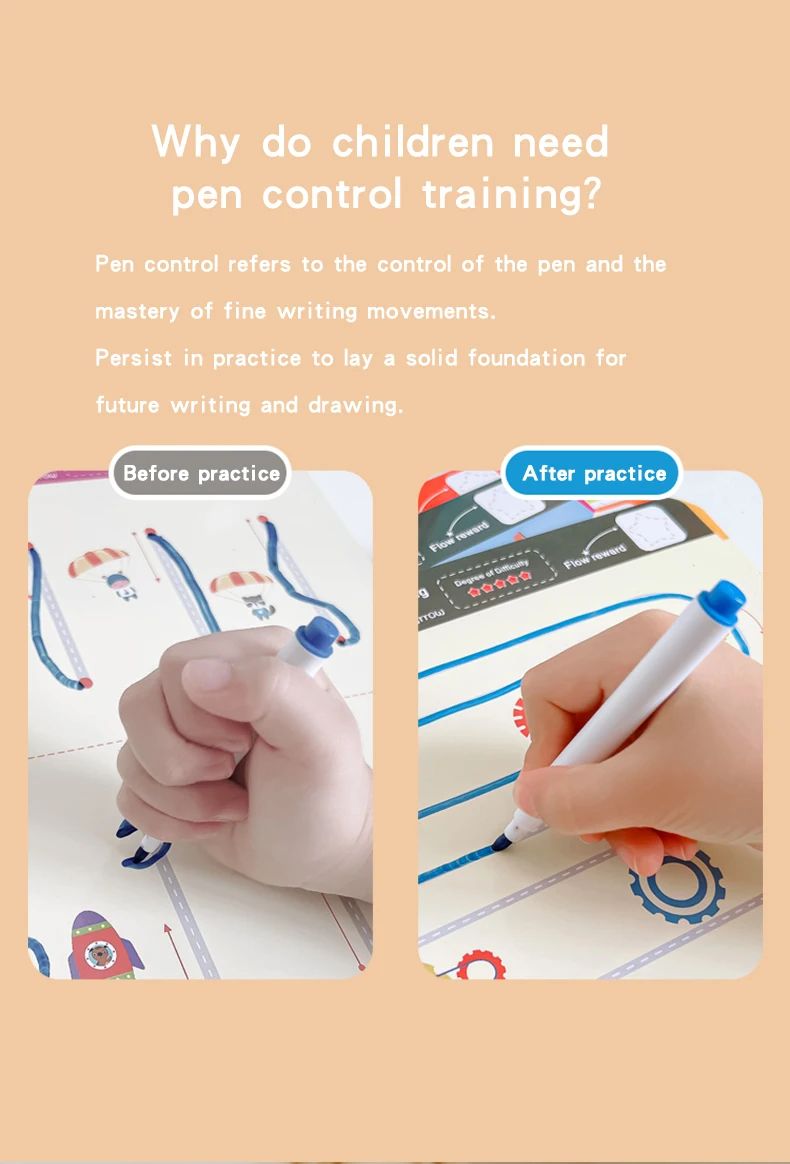 Stift-Kontrolle Training Karten - Wischbare Übungskarten Für Kinder Zur Förderung Der Feinmotorik