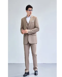 Hot Selling Men's Formal Business Suit 3 Striped Thin Lapel Many Customizable Colours for Office & Wedding Breathable Design