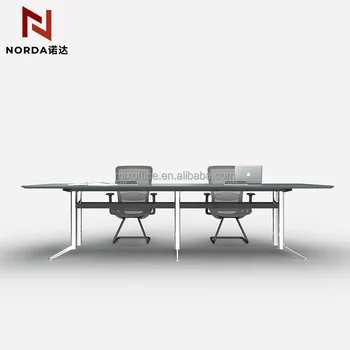 Modern Design Office Desk Cheap Aluminum Leg  Rectangle  4 6 Person Office Boardroom Desk