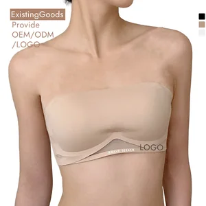 High Quality Shockproof Padded Strapless Seamless Bra Push up Fixed Non-slip Rubber Ladies Boob Tube Tops Bra for Women