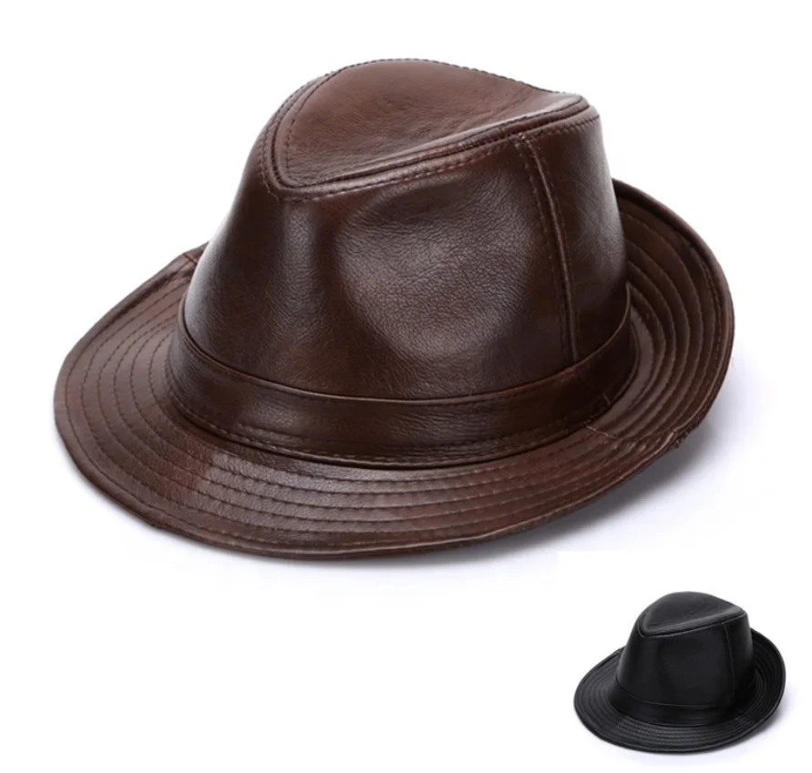 leather fedora hat for sale