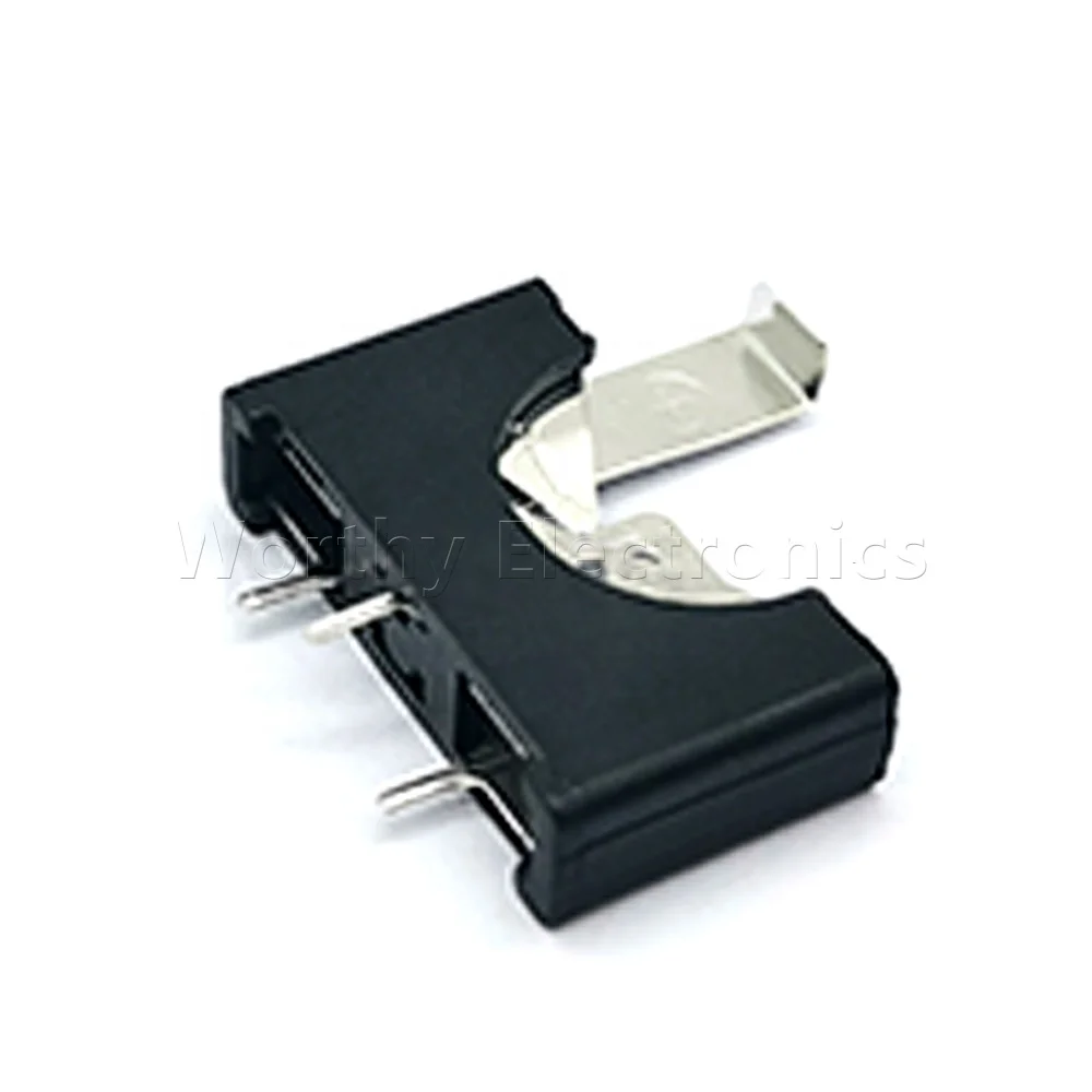 電気部品 コイン電池ホルダー アクセサリー ダブルフロントボタン電池ホルダー DIP-3 CR2032 BS-5-2 ロックシート付き