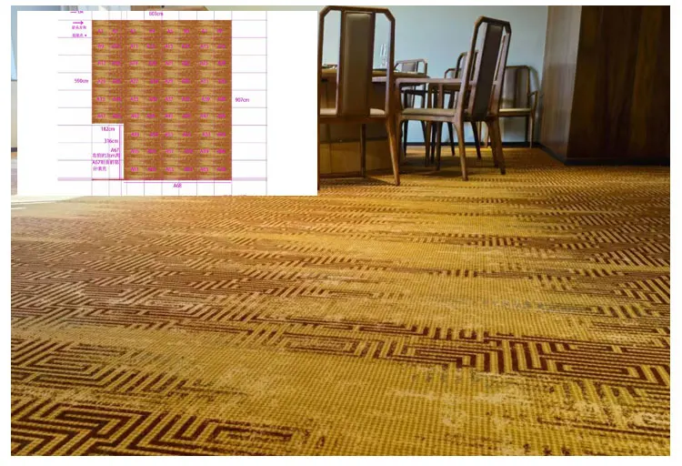 Modular High Density Nylon Fireproof Commercial Carpet Tiles