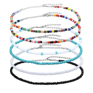 Handmade New Anklet Beaded Seed Bead Adjustable Colorful Bracelet on Leg Foot Trendy Jewelry for Women Men Gift Pearl Main Stone