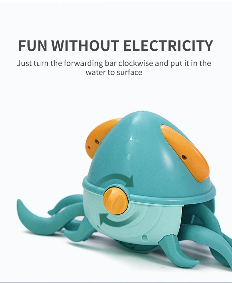 Kids Popular Walking Octopus Pull Toy Swimming Pool Bath Toys Beach Crawling Octopus with Leash Toy for Children