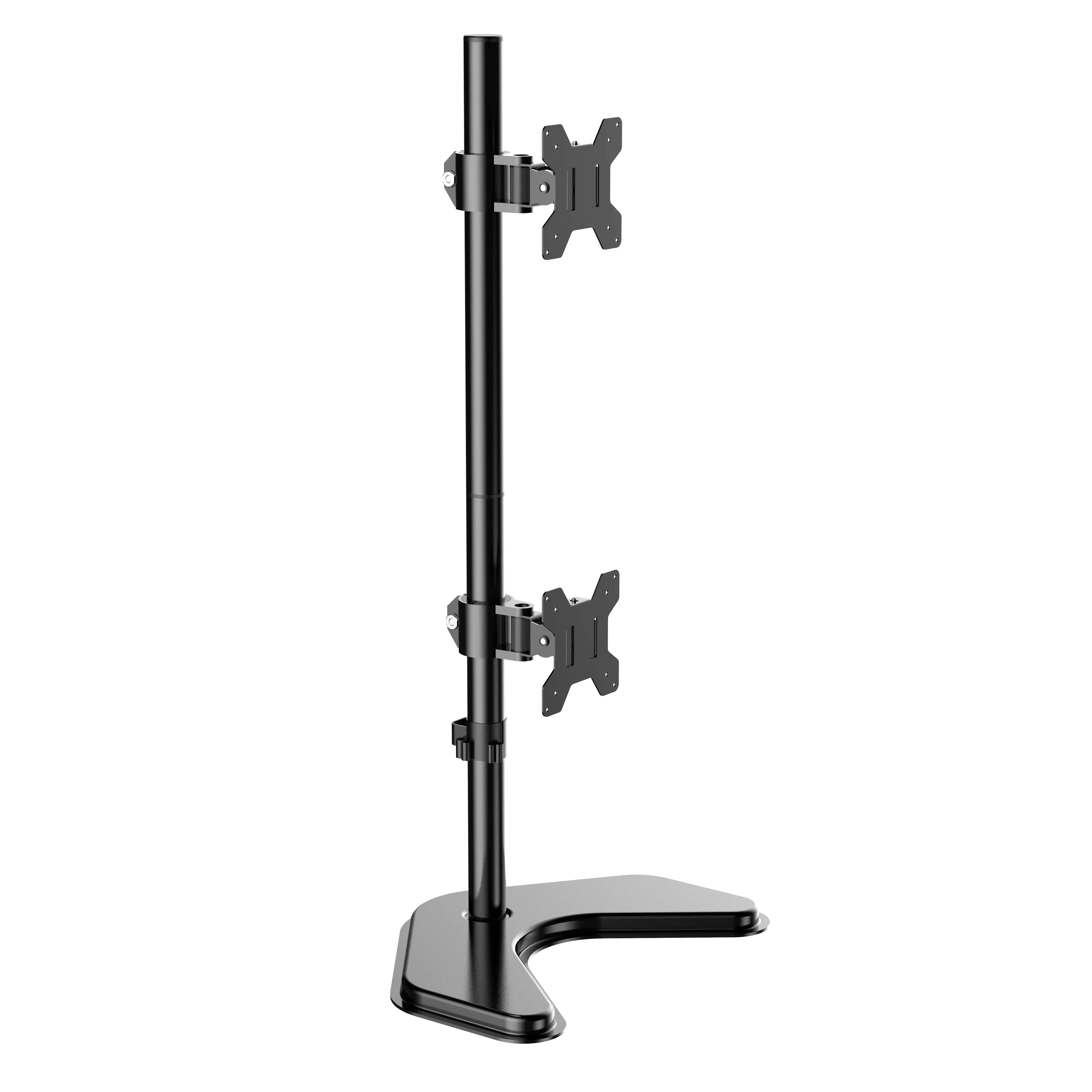 Free Standing Dual Monitor Stand Vertical Monitor Holder For 13 To 27