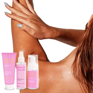 OEM ODM Natural Herbal Sunless Bronze Wheat Skin Moisturizing Tanner Kit Long-Lasting Self Tanning Browning Set for Body