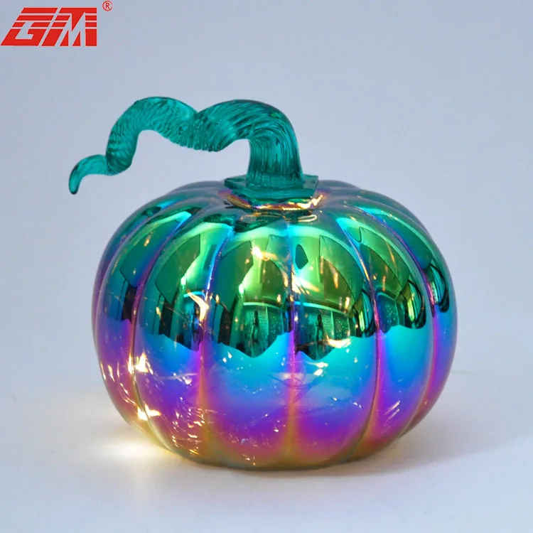 2023 Hot Selling Glass Pumpkin With Light Halloween Accessories Pumpkin For Sale