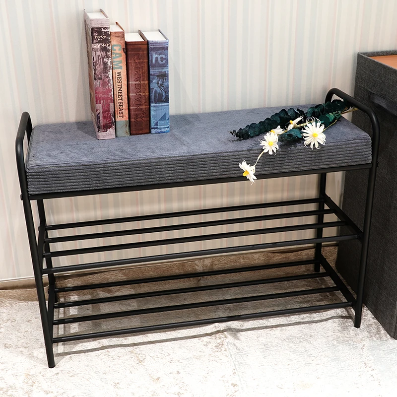 Wholesale Hot 2021 High Quality Shoe Racks New Design Simple Rugged Shoe Stool Change Shoe Bench
