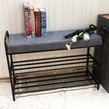 Wholesale Hot 2021 High Quality Shoe Racks New Design Simple Rugged Shoe Stool Change Shoe Bench