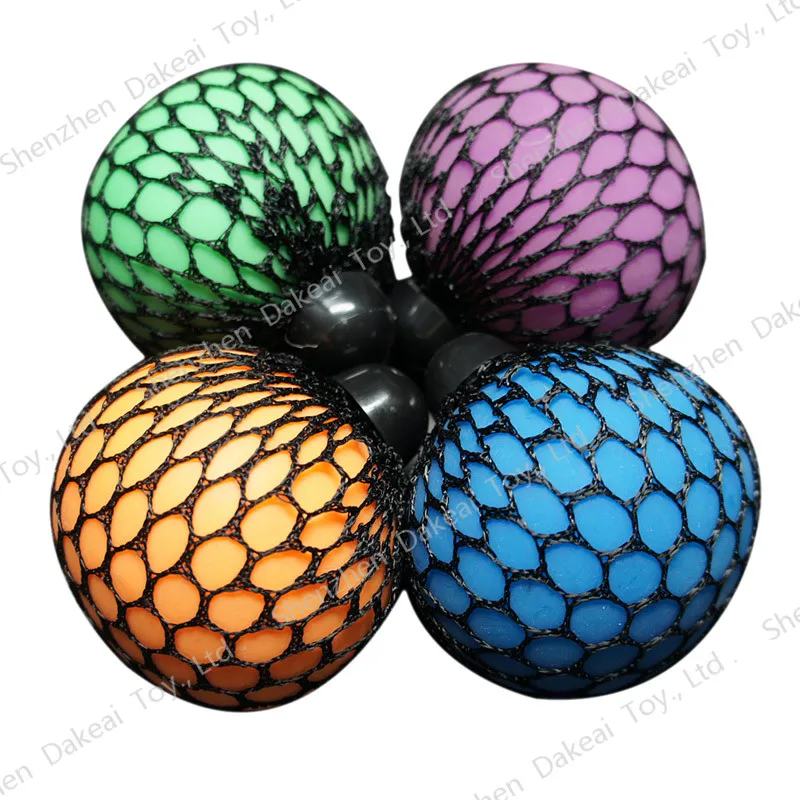 Забавный мяч для снятия стресса, игрушки для снятия стресса, сжимаемые мячи для беспокойства, Сжимаемый сетчатый мяч