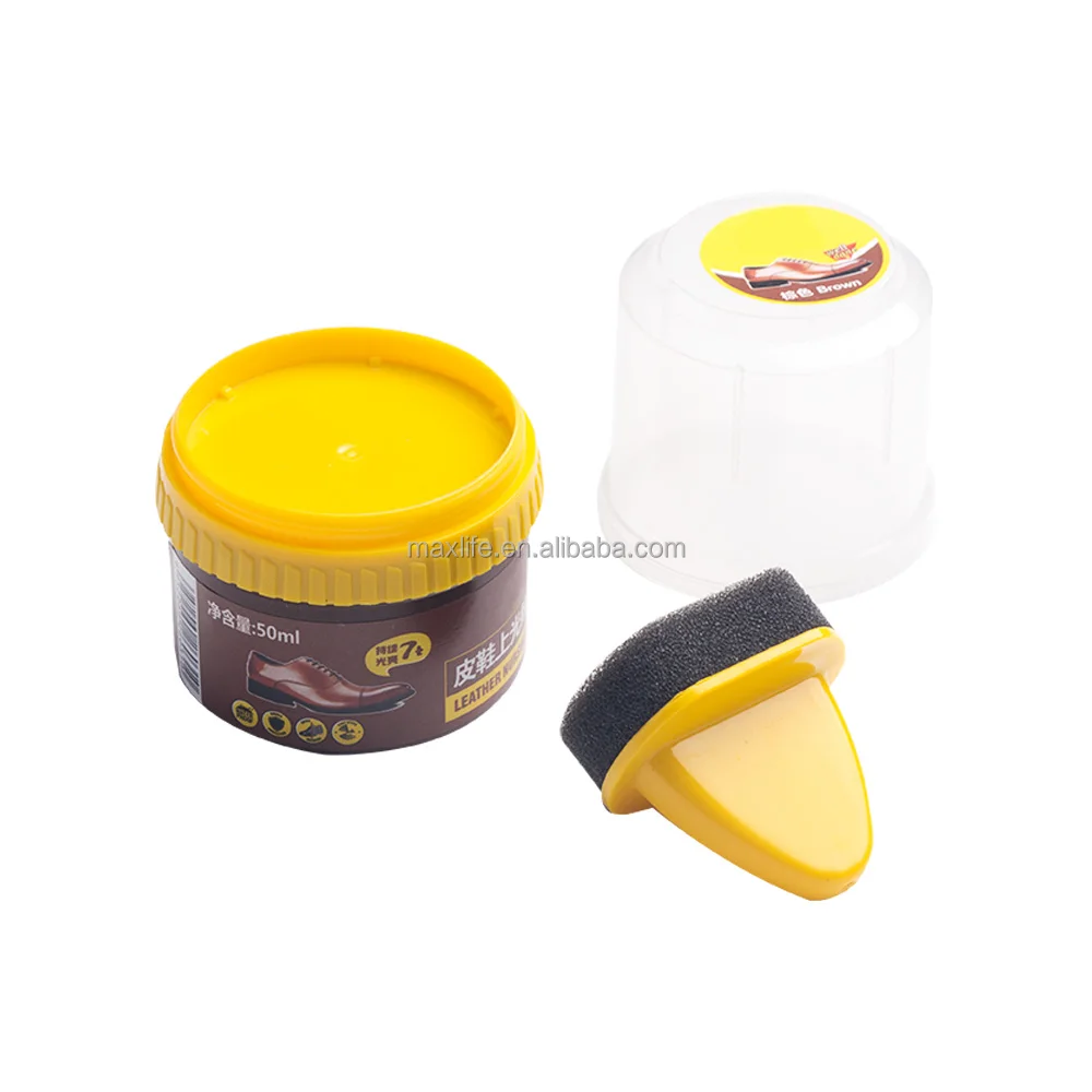 Instant Shine Shoe Cream Polish,Self Shine Cream Kit, Polish for Leather Boots and Shoes - with Applicator Sponge- 50 ml,