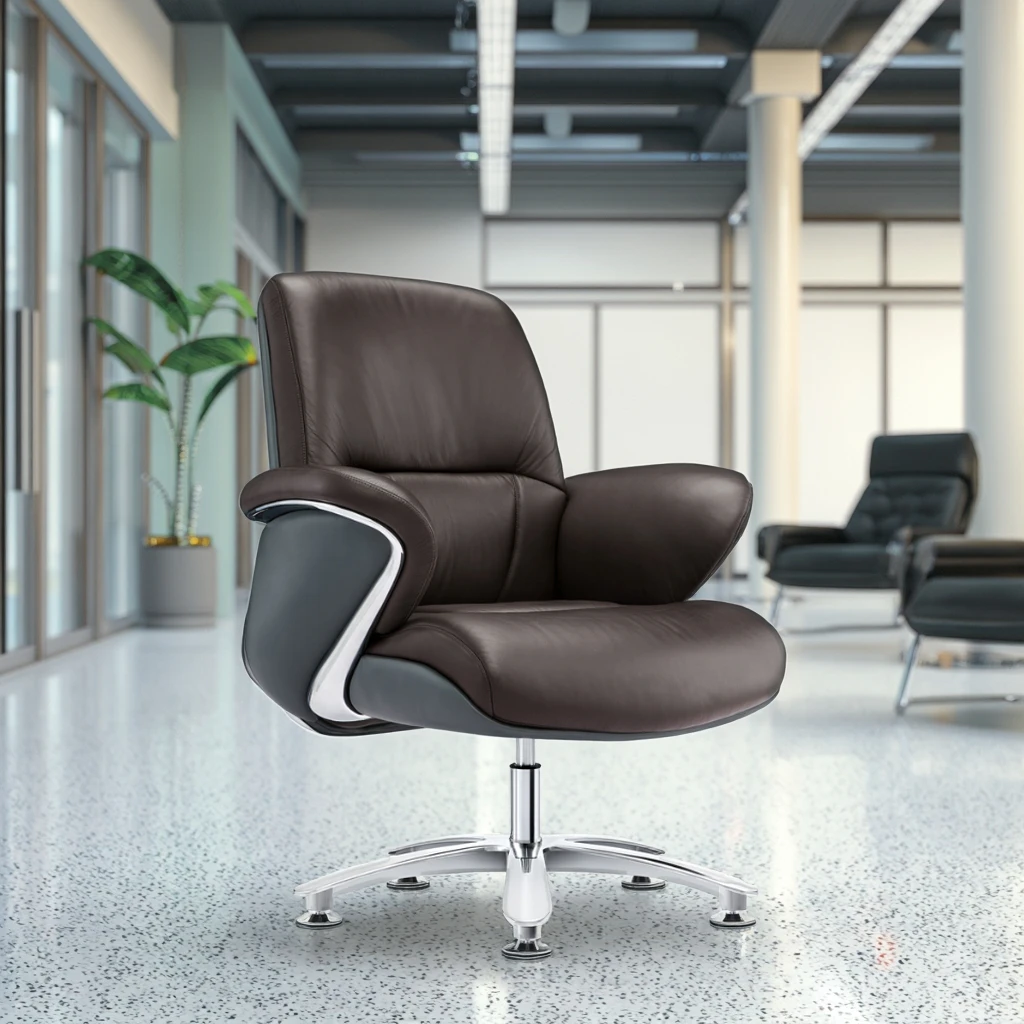 Executive Fixed Base Chair Removable Headrest Aluminum Trim Corporate Lobby Furnishing 2