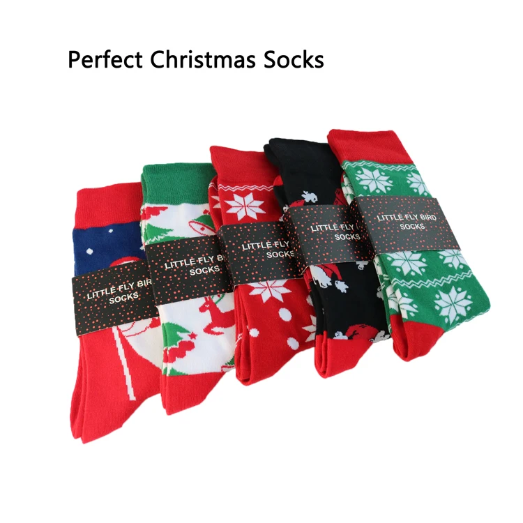 Wholesale Custom Red Christmas Ornaments Socksfunny Christmas Socks