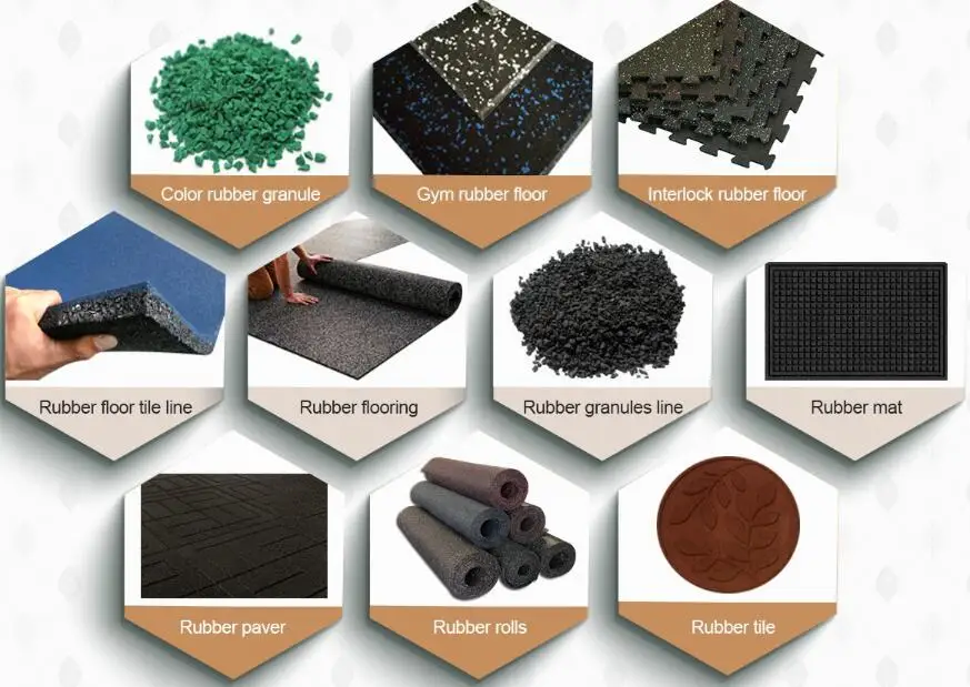 1 m X 1 m Perfect Gym Rubber Flooring Rubber Tile Rubber Granules Square Shape Mat