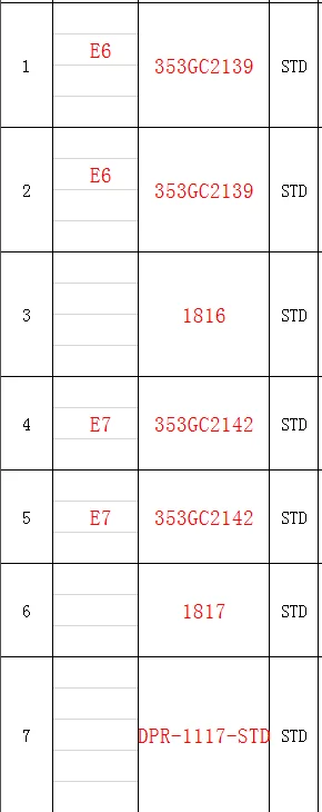 E6 Engine Piston Ring EPR1816 EPR-1816 353GC280B 353GC241CP 353GC2121 1353GC241SP1 EPR1807 EPR-1807 353GC2139