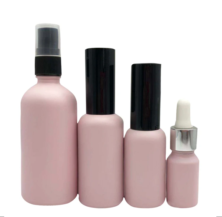 Pink Glass Cosmetic Serum Dropper Bottle 1oz 2oz 4oz Tincture Bottles
