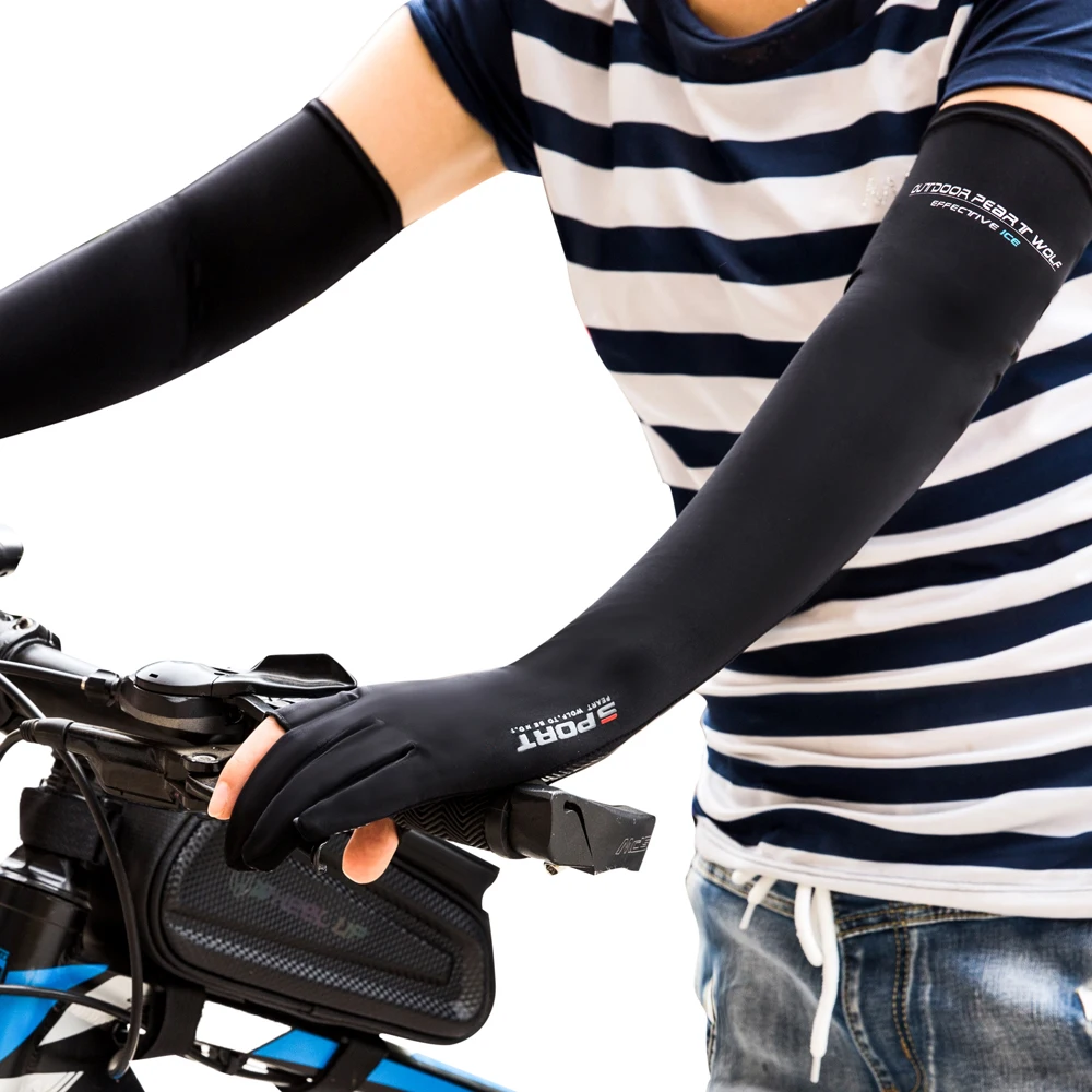 Популярные камуфляжные спортивные быстросохнущие летние велосипедные перчатки с защитой от УФ-излучения, длинными рукавами и полупальцами