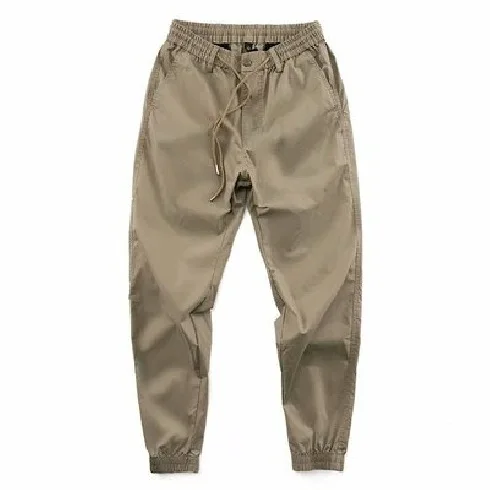 Men's Workwear Jogger Pants-Wear-Resistant Polyester/Cotton Blend Elastic Waist Slightly Elastic Labor Protection