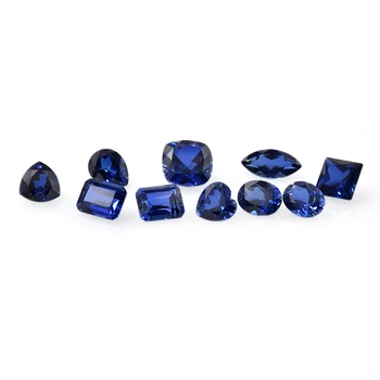 Full Shape Supply Loose Lab Created Sapphire Oval Cut Gemstone Blue Sapphire