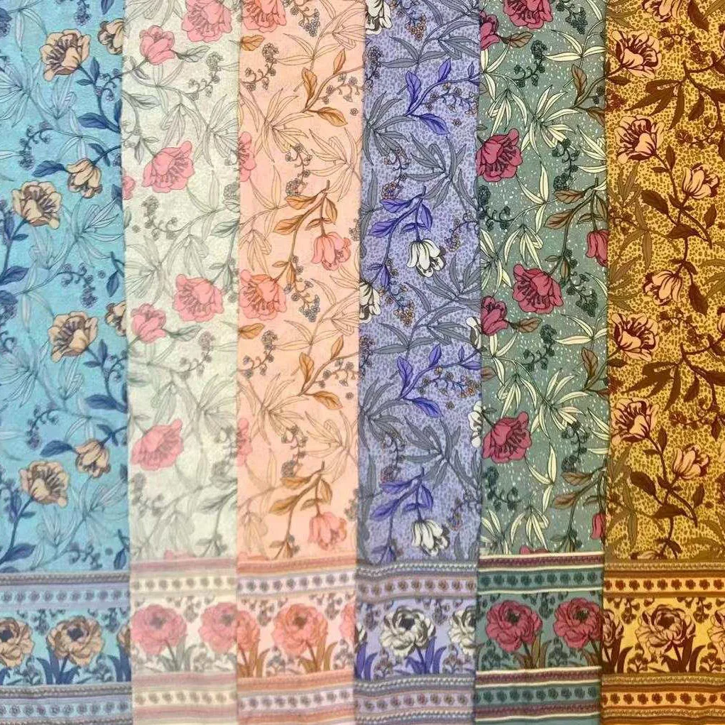 Оптовая продажа от производителя дешевая вискозная ткань 100% вискоза с цифровым цветочным принтом для женской