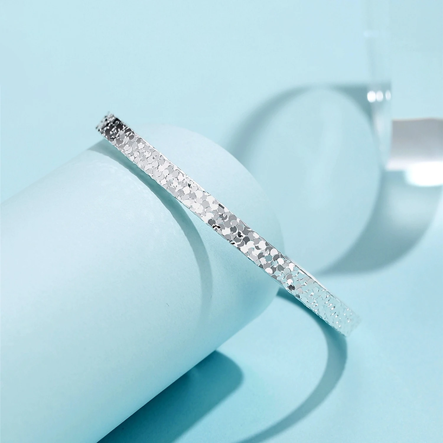 Delicate 925 Sterling Silver Cuff Bangle Bracelets for Women