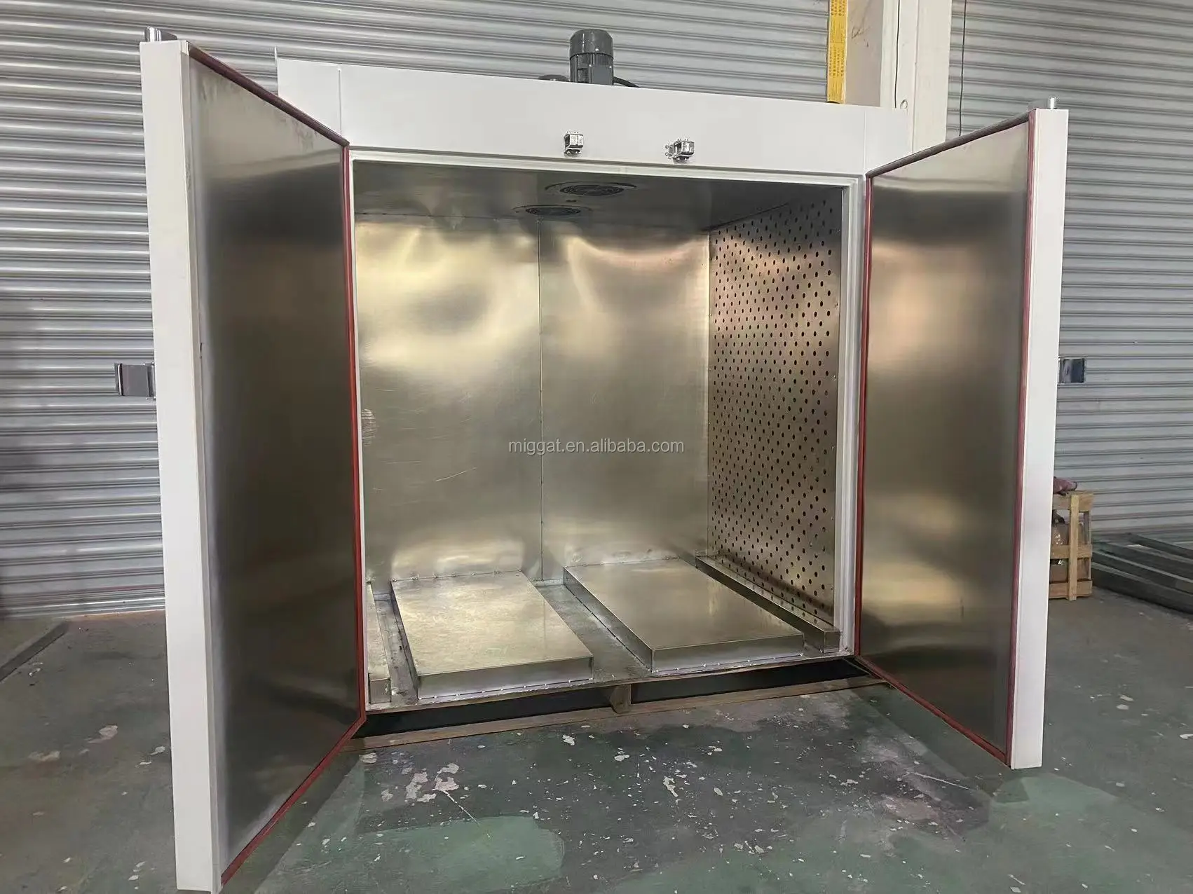 Large Industrial Oven Double Door Flat Bottom Plastic Particle Drying