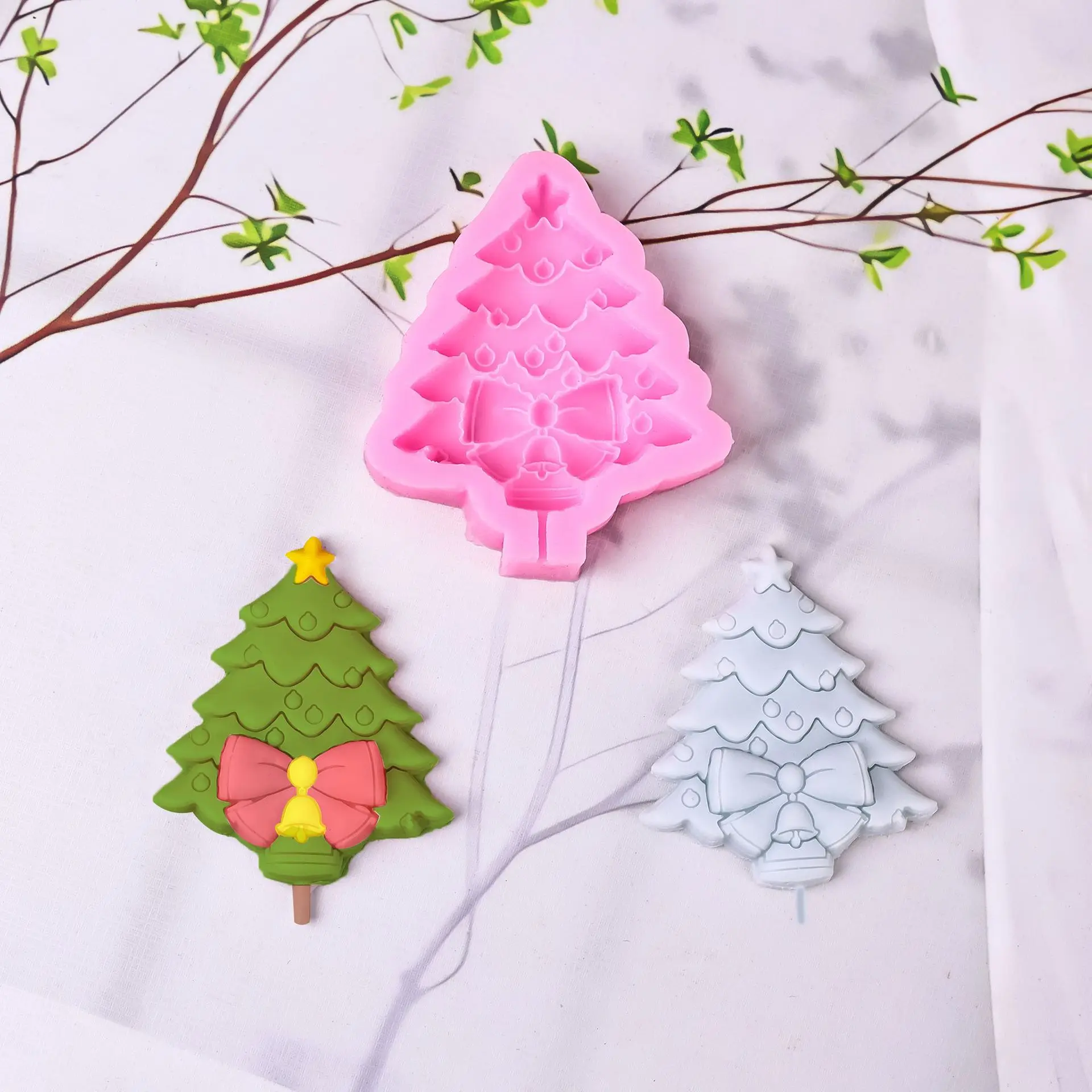 Cartoon Star Bow Bell Christmas Tree Shaped Silicone Mold Cake Tools for Baking Cakes factory